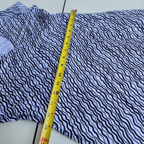 Ann Taylor Faux Wrap Dress White Black Brown V Neck Office V- Neck Stretch Sz 4P - Picture 11 of 13